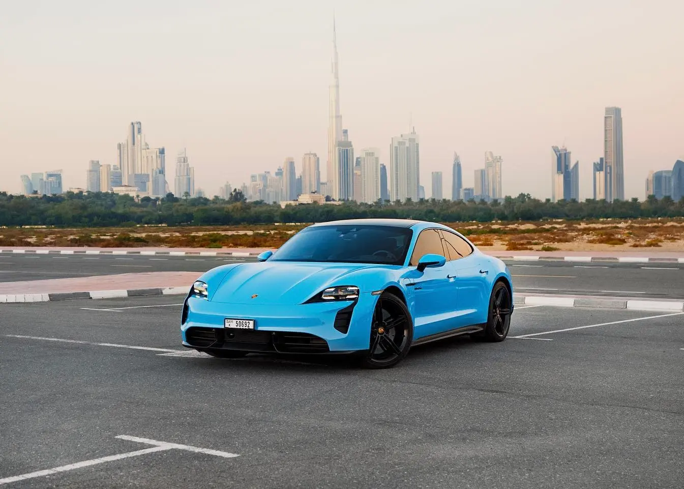 Rent Porsche Taycan Turbo S in Dubai