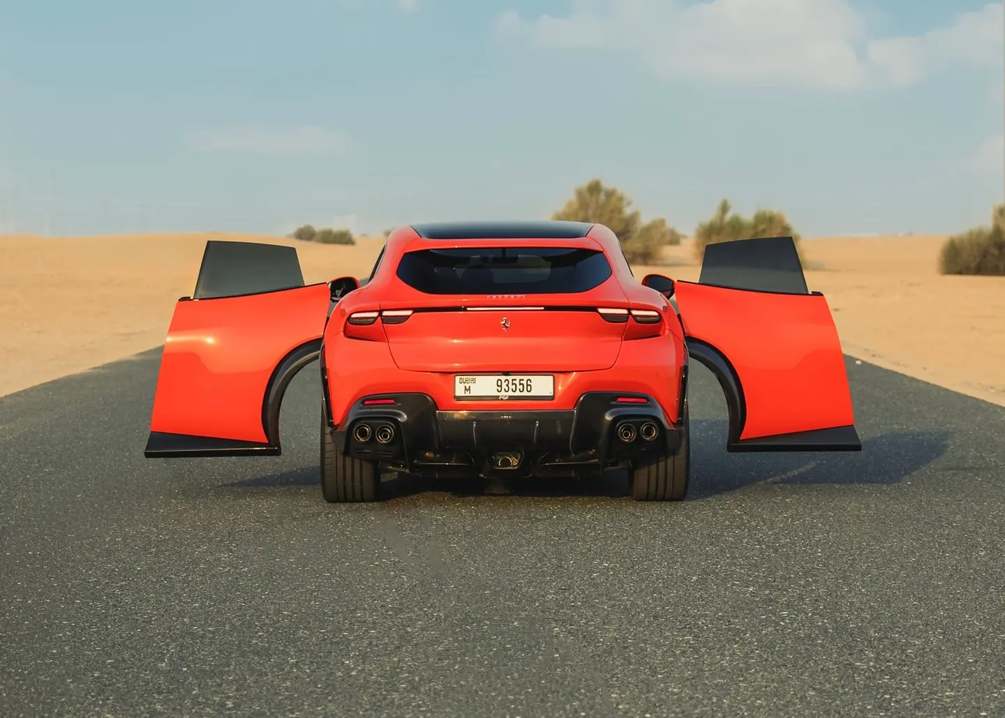 Rent Ferrari Purosangue Orange in Dubai