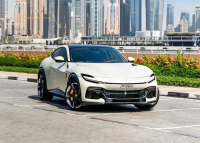 Rent Ferrari Purosangue White in Dubai