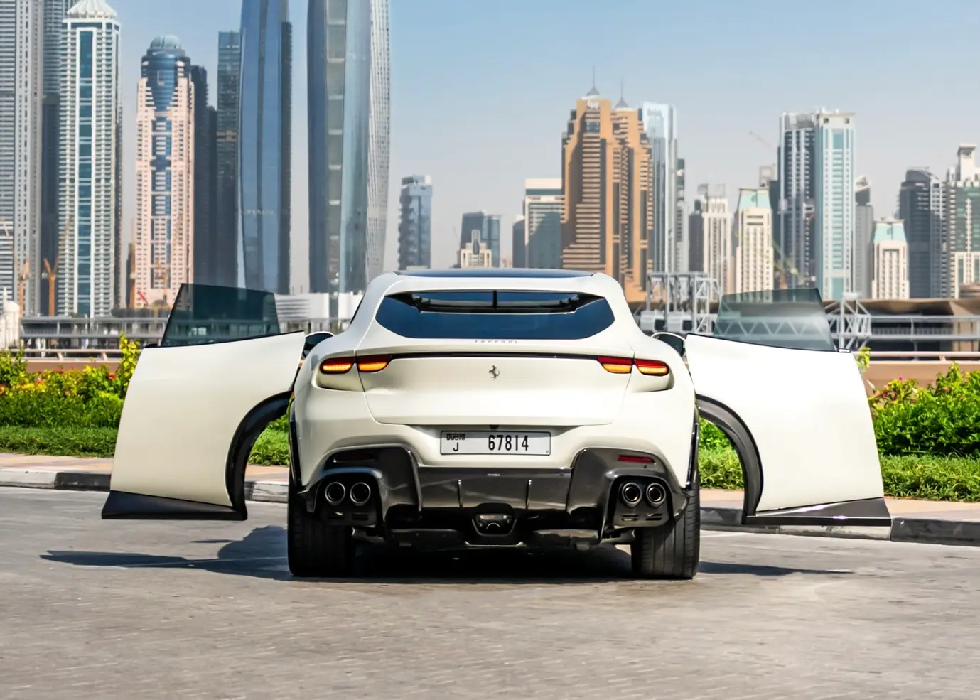 Rent Ferrari Purosangue White in Dubai