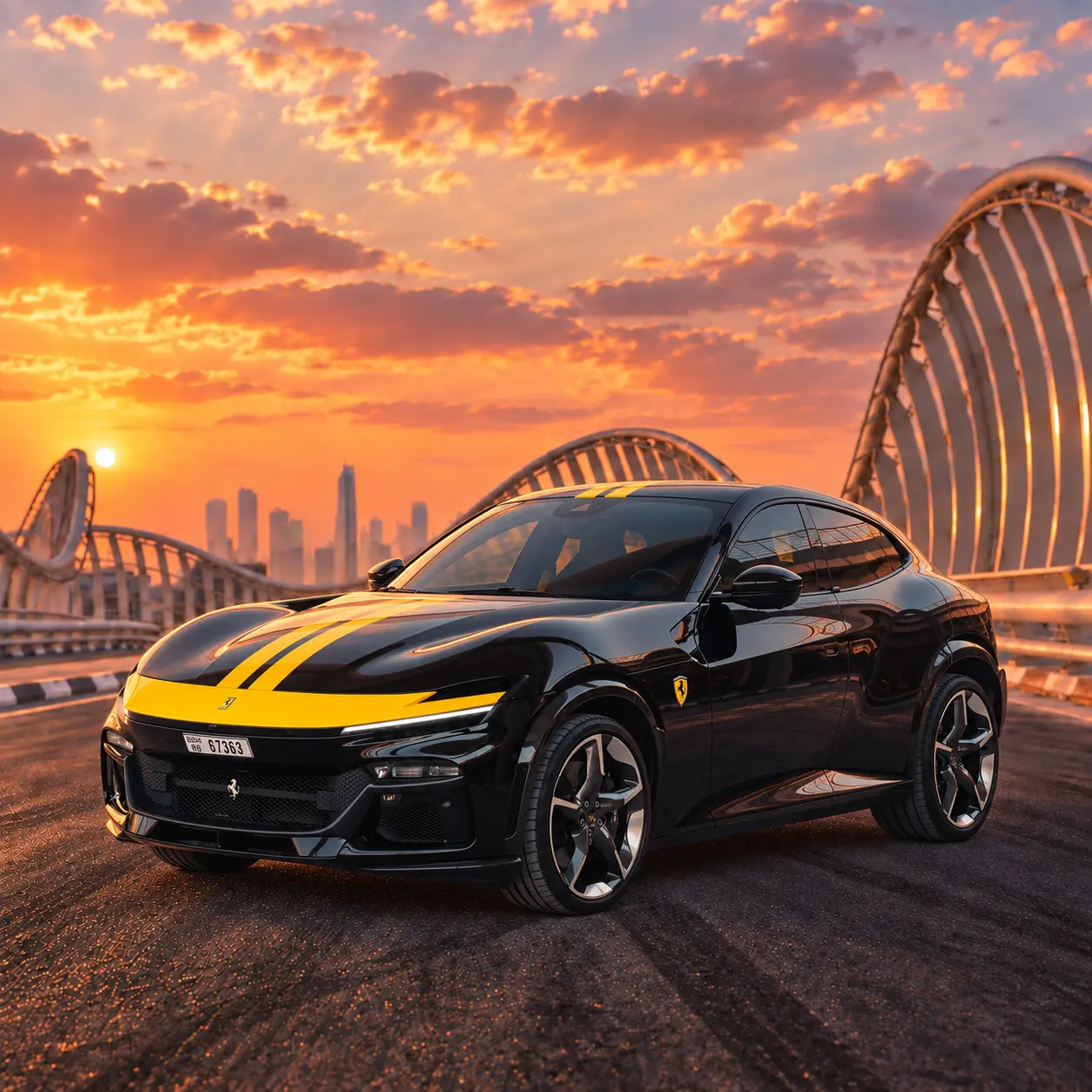 Ferrari Purosangue Black Rental in Dubai