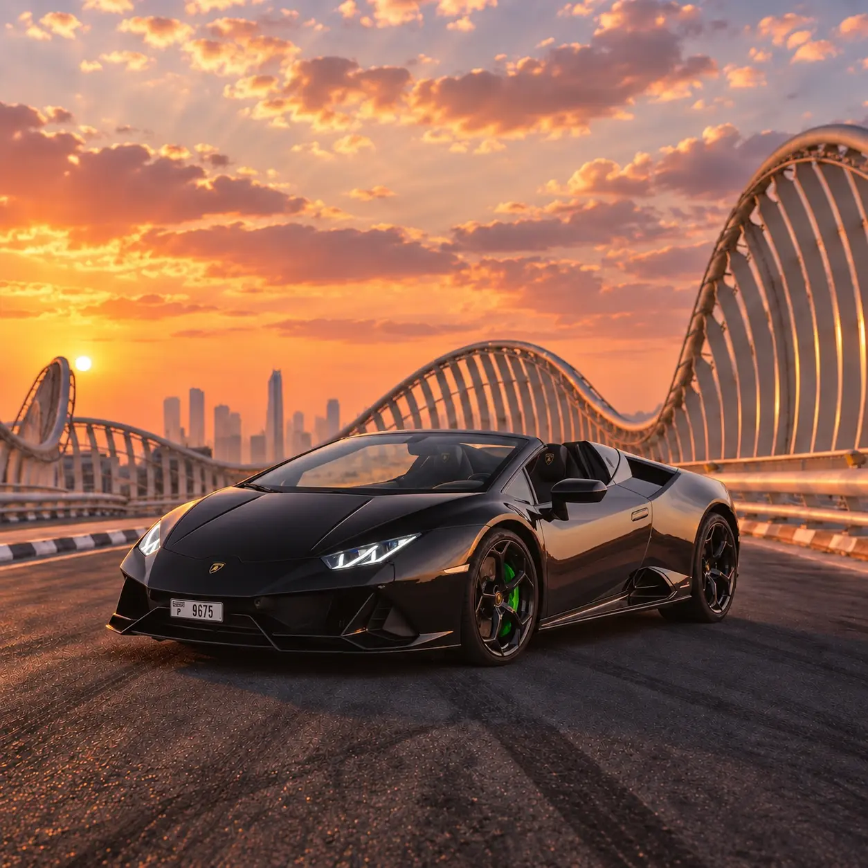 Lamborghini Huracan Evo Spyder Black rental in Dubai