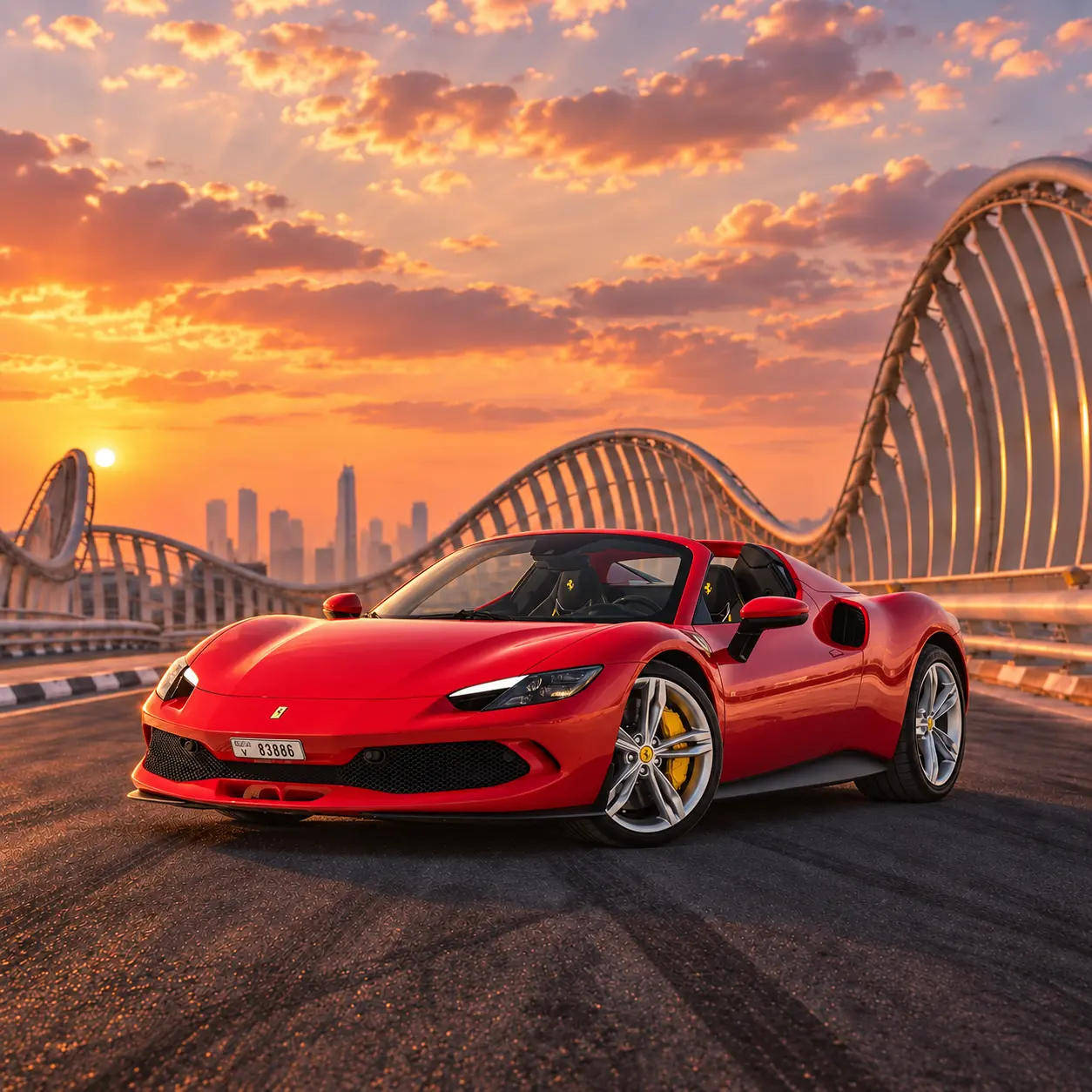 Ferrari 296 GTS Red Rental in Dubai