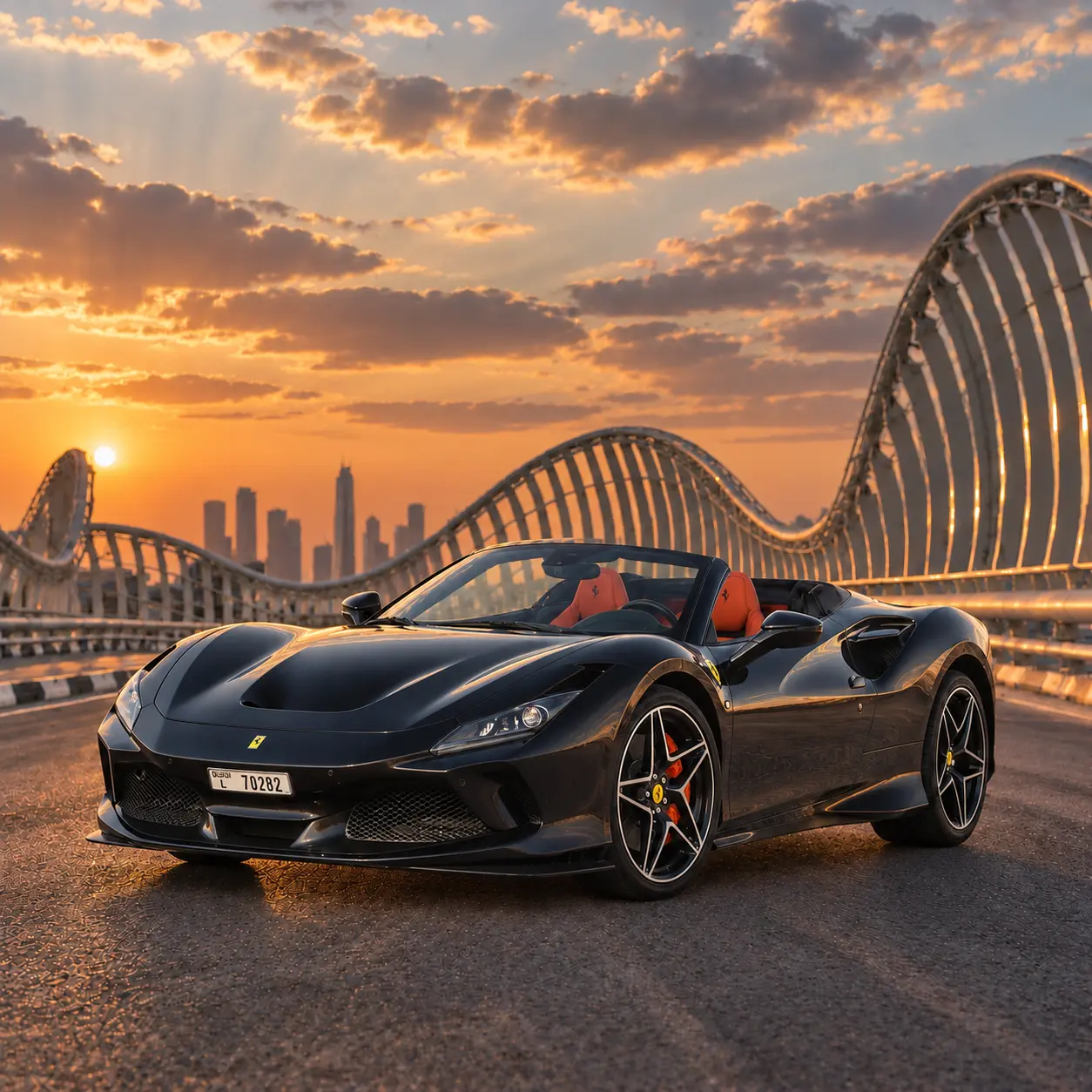 Ferrari F8 Spider Black Rental in Dubai