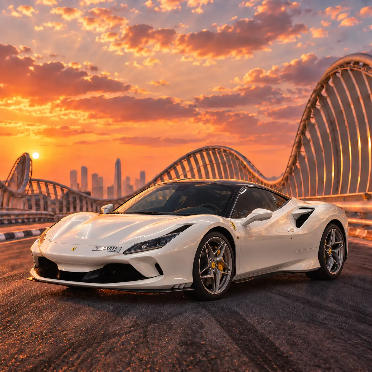 Ferrari F8 Tributo White Rental in Dubai