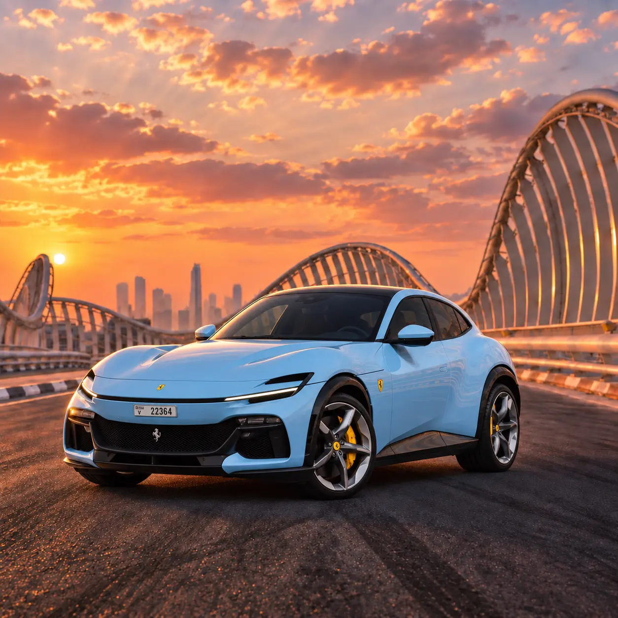 Ferrari Purosangue China Blue Rental in Dubai