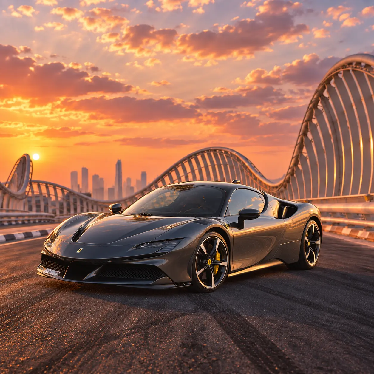 Ferrari SF90 Stradale Grey Rental in Dubai