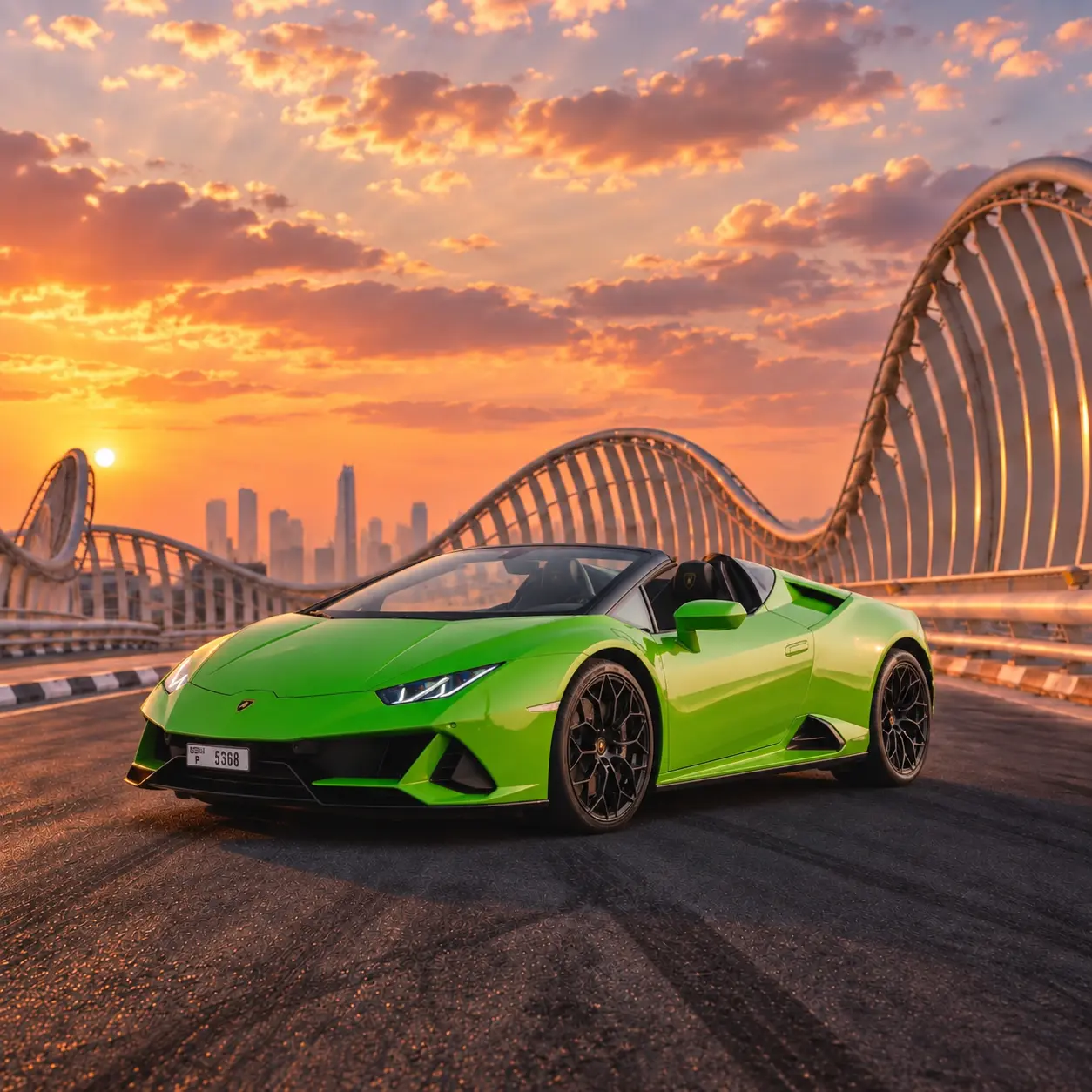 Lamborghini Huracan Evo Spyder Green rental in Dubai