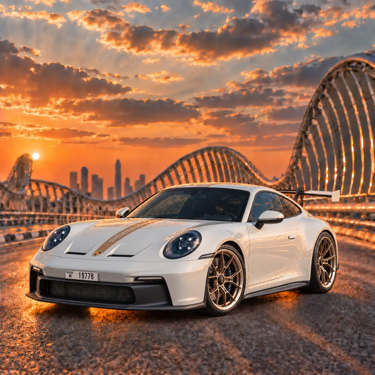 Grey Porsche 911 GT3 rental in Dubai