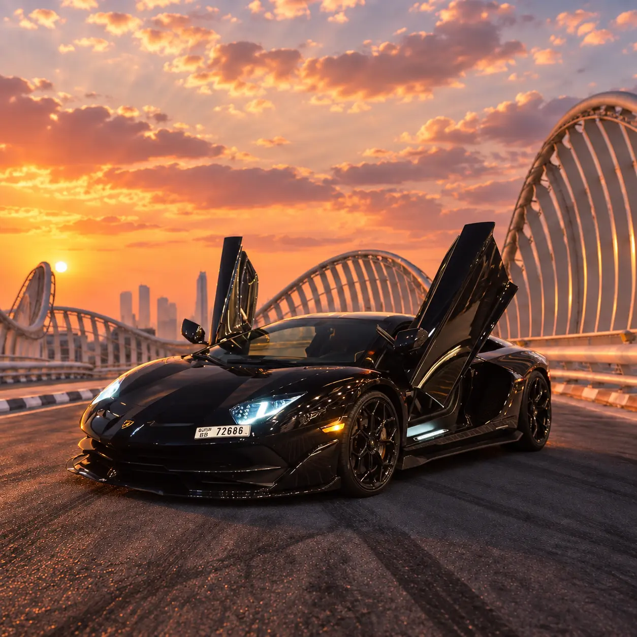 Lamborghini Aventador SVJ Black rental in Dubai