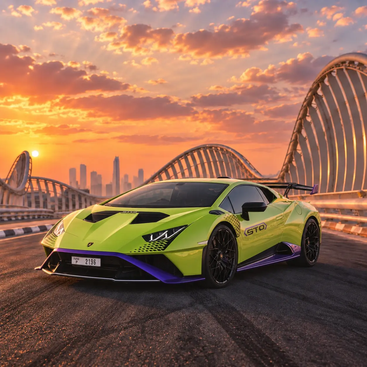 Lamborghini Huracan STO Green rental in Dubai