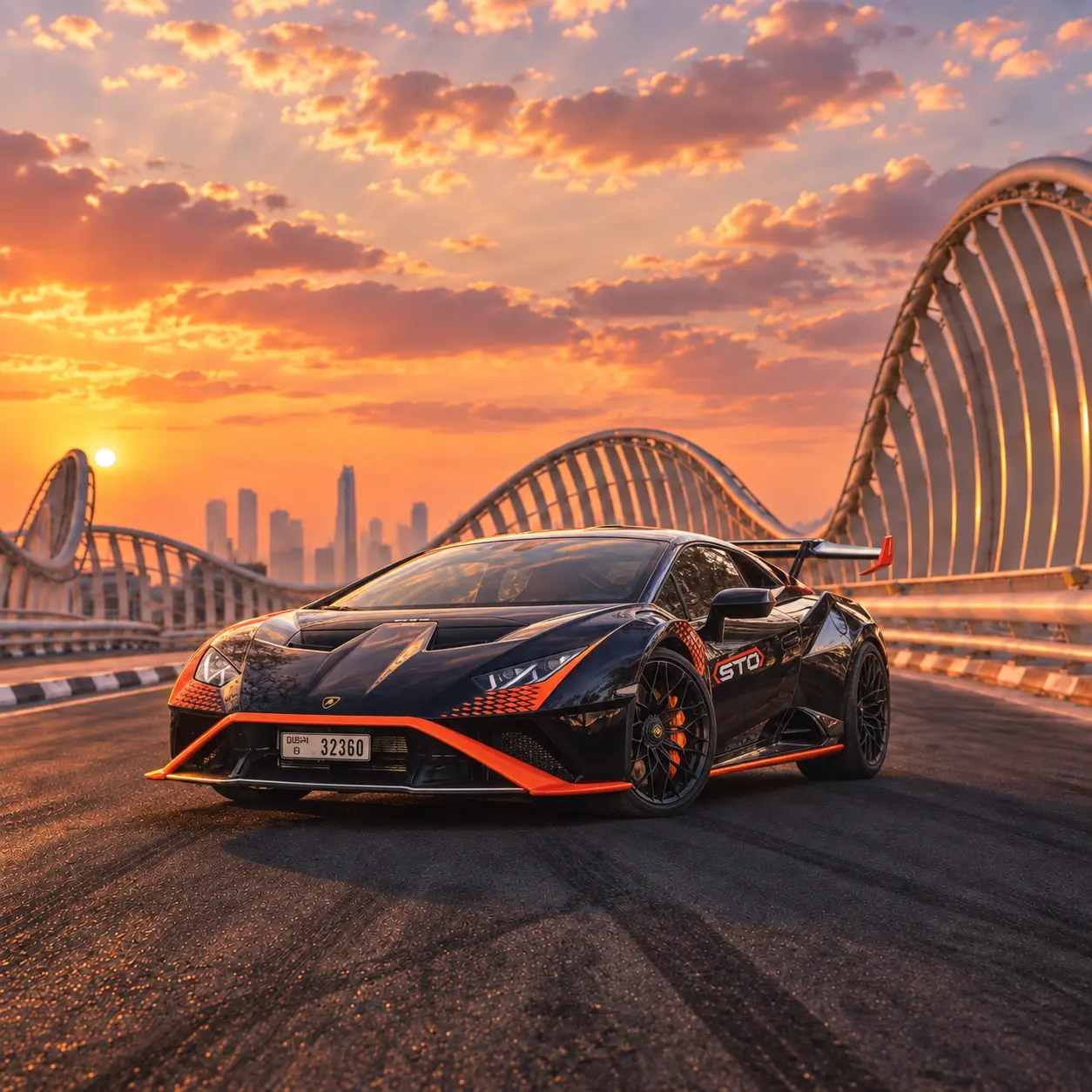 Lamborghini Huracan STO Black rental in Dubai