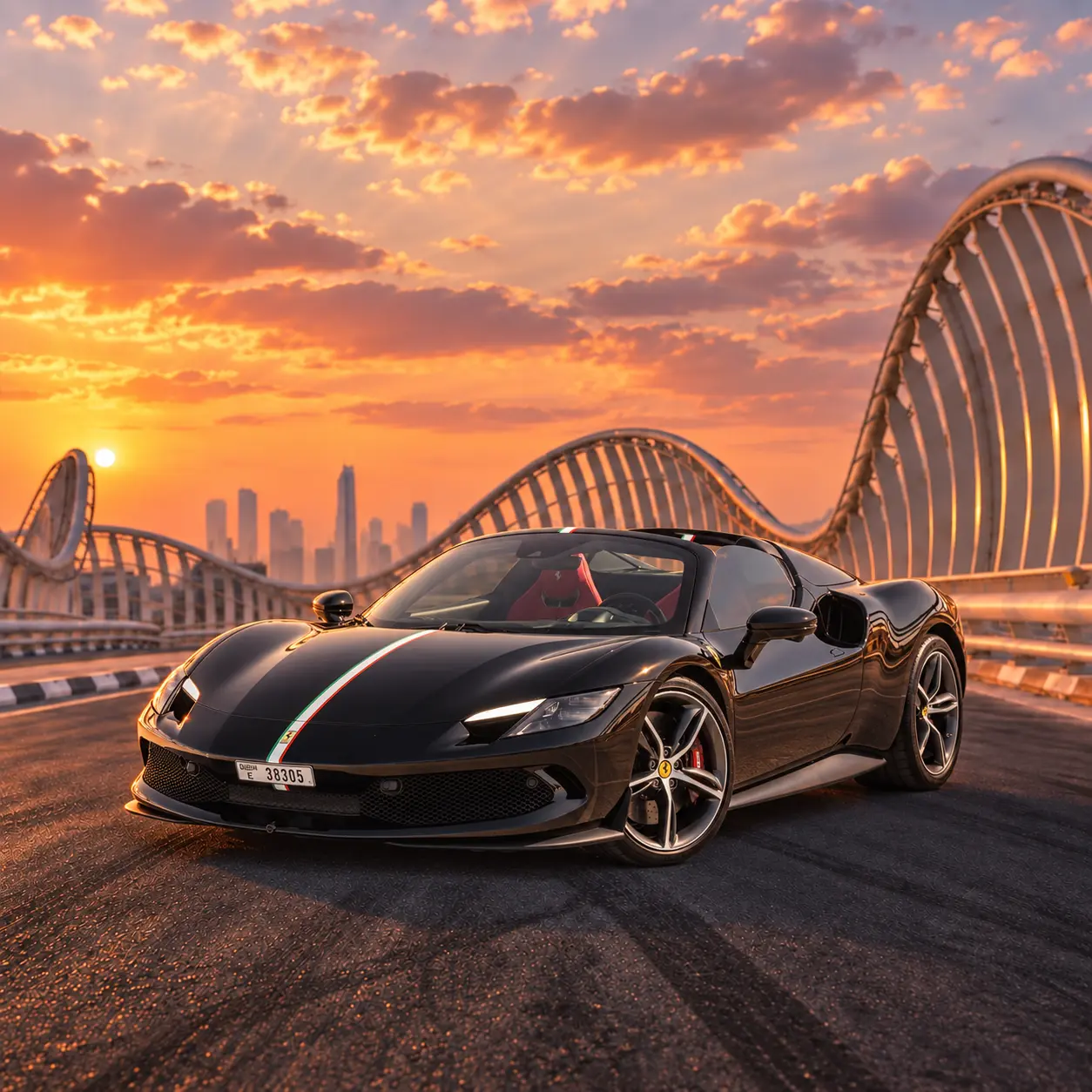 Ferrari 296 GTS Black Rental in Dubai