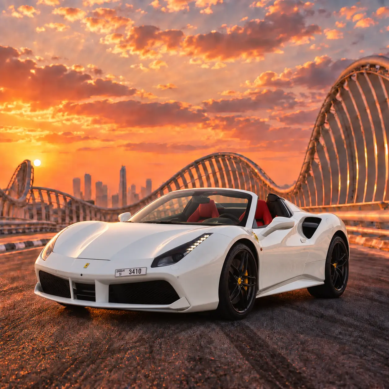 Ferrari 488 Spider White Rental in Dubai