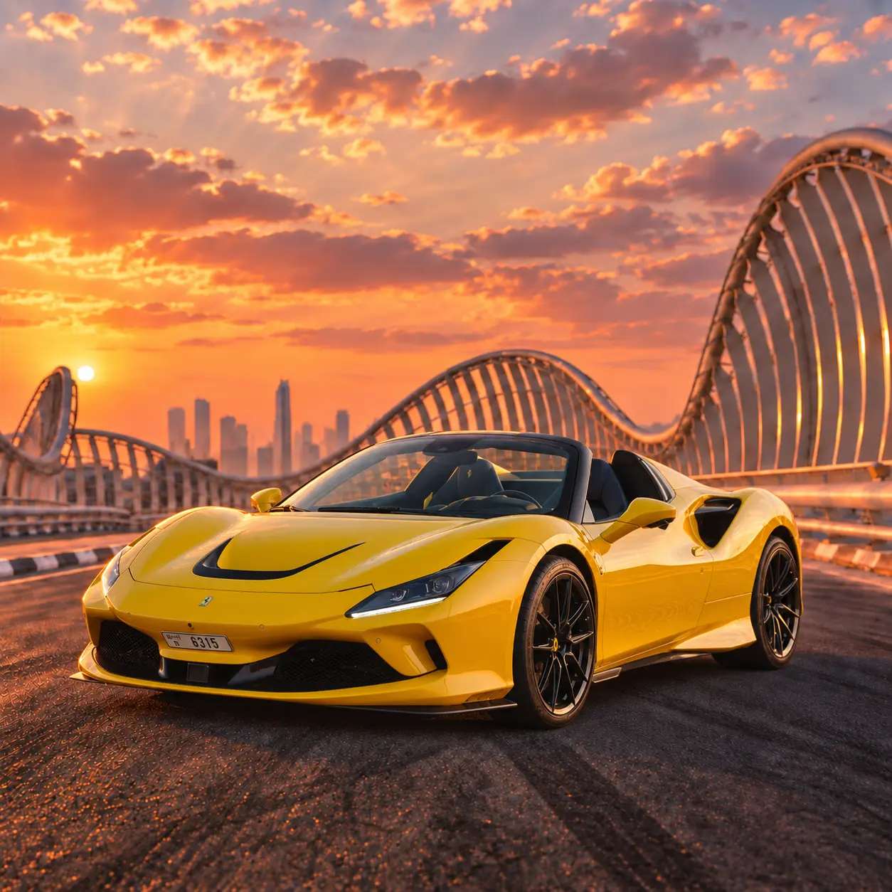 Ferrari F8 Spider Yellow Rental in Dubai