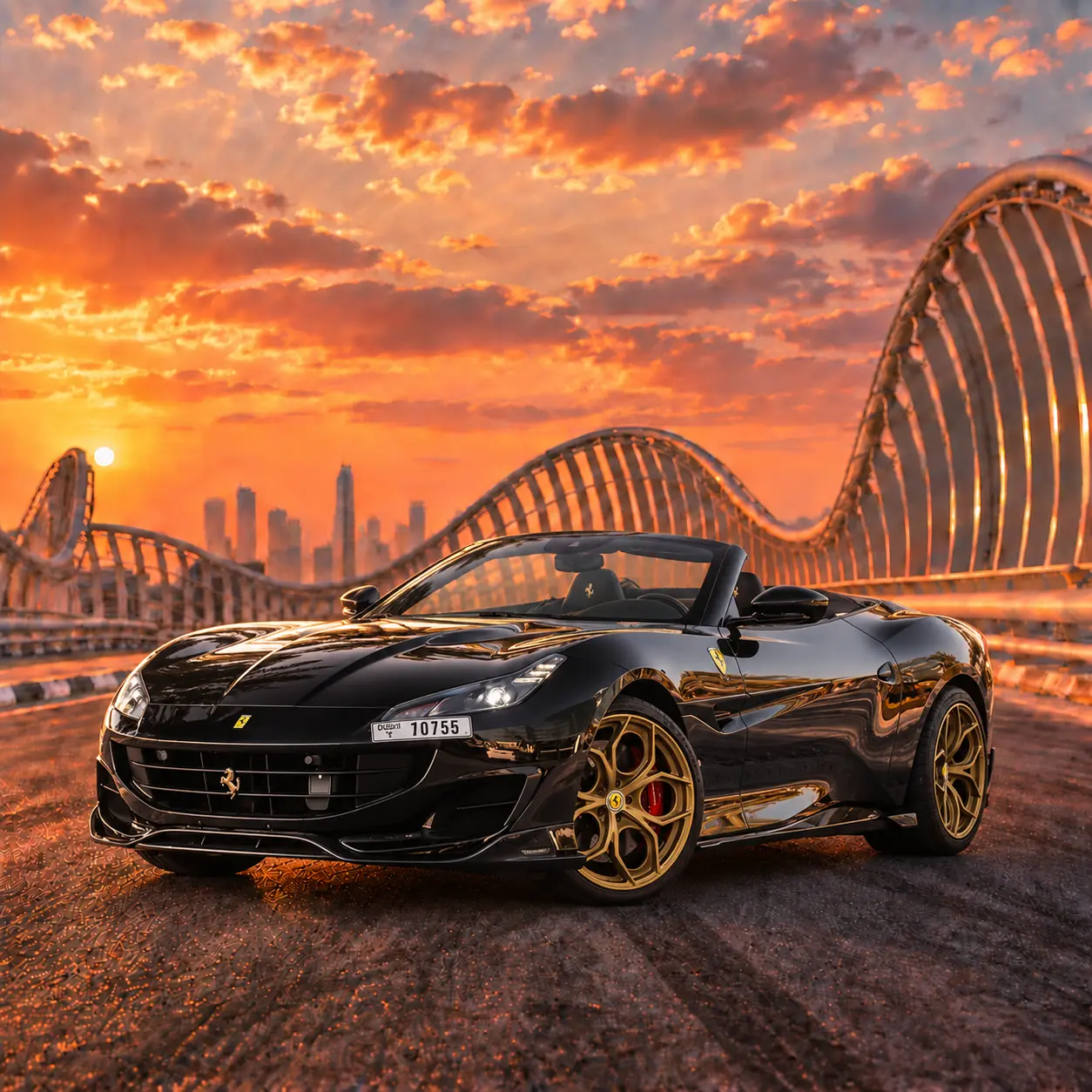 Ferrari Portofino Mansory Taurus Black Rental in Dubai