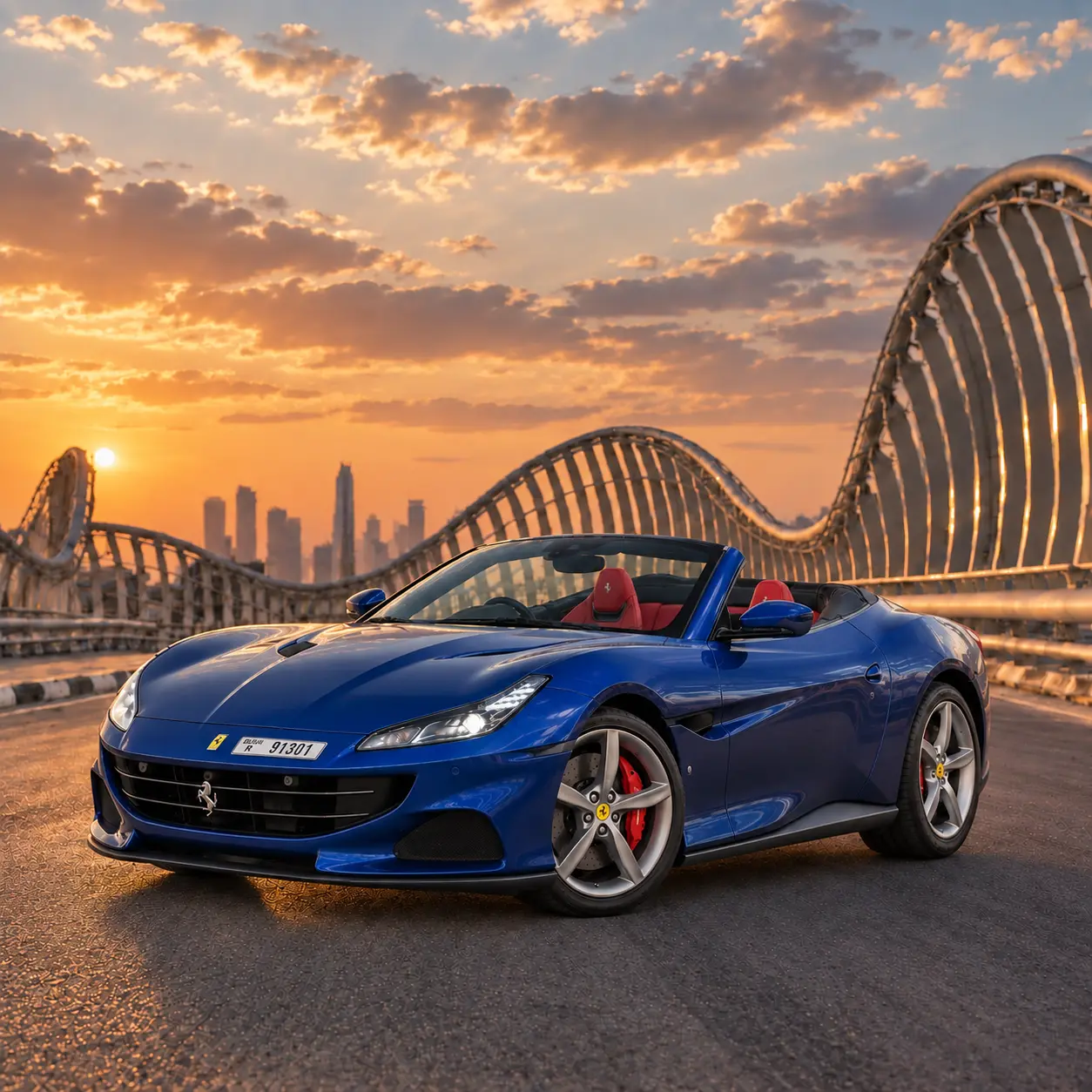 Ferrari Portofino Black Rental in Dubai