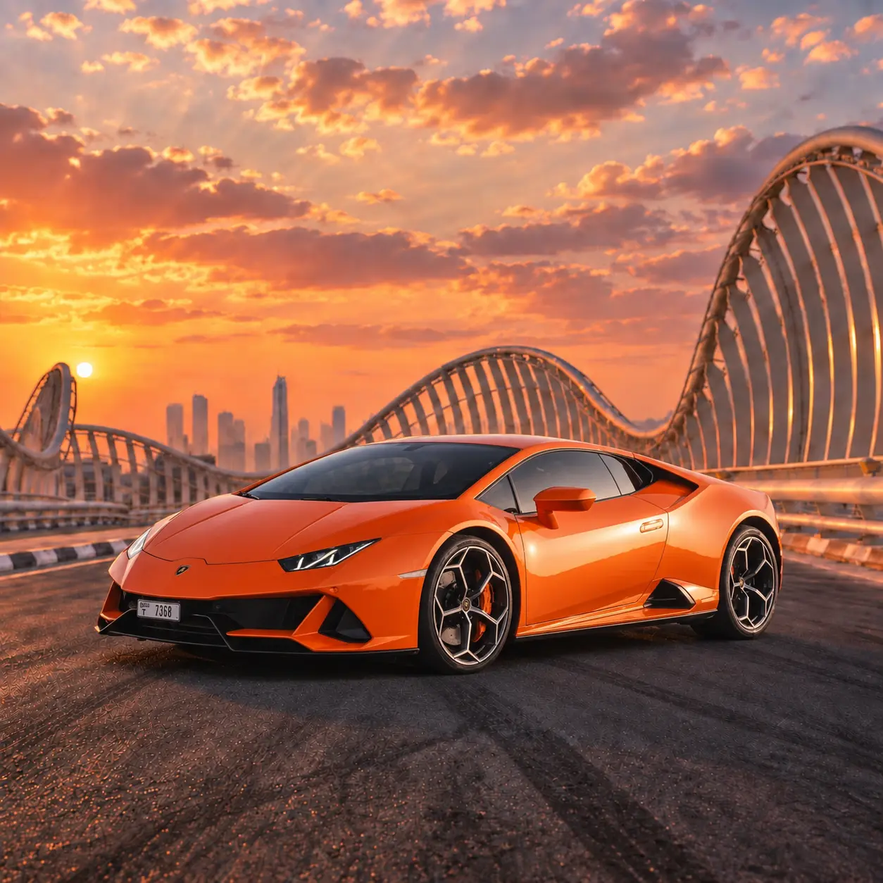 Lamborghini Huracan Evo Coupe Orange rental in Dubai