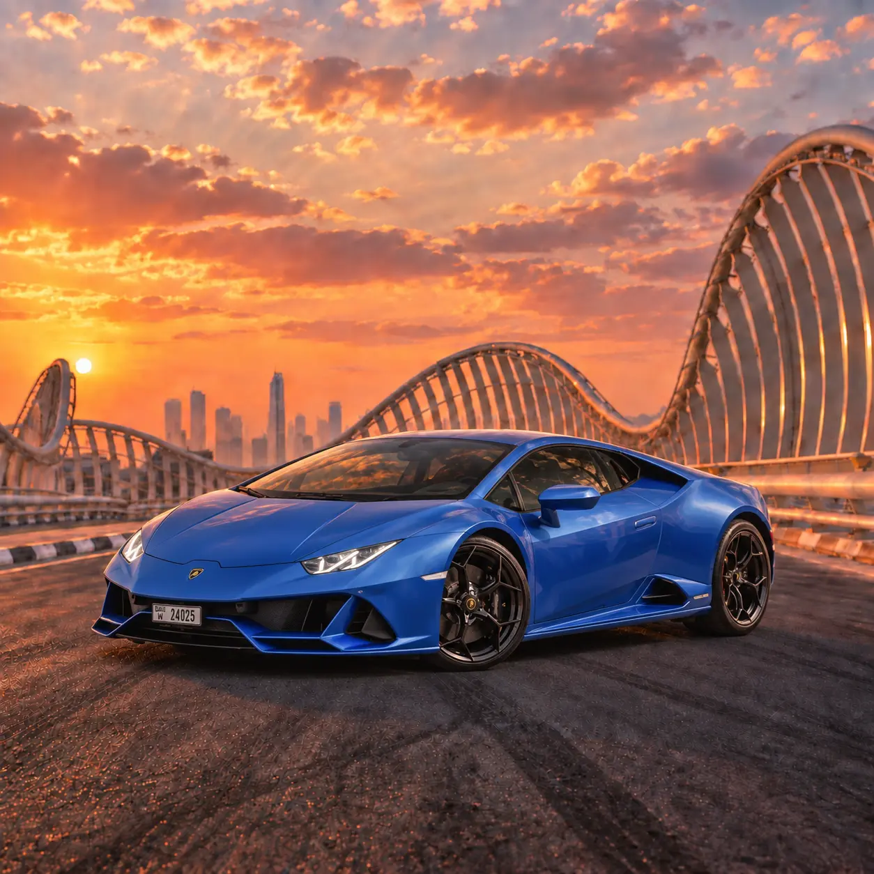 Lamborghini Huracan Evo Coupe Blue rental in Dubai