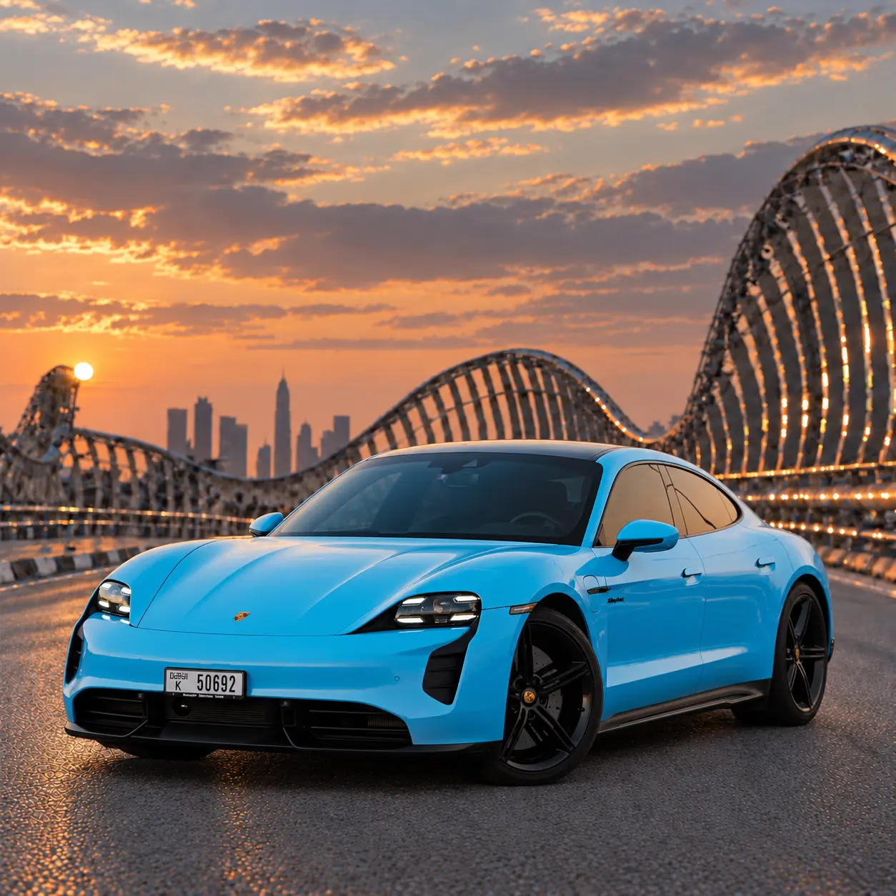 Rent Porsche Taycan Turbo S in Dubai