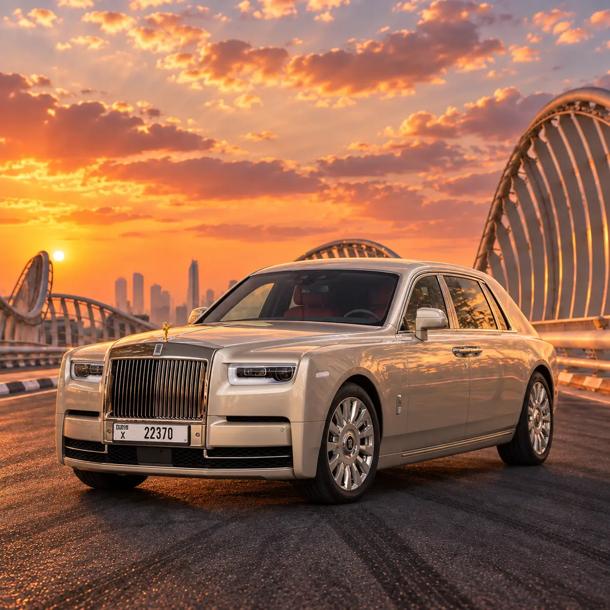 Rolls Royce Phantom EWB Gold Bespoke Edition rental in Dubai