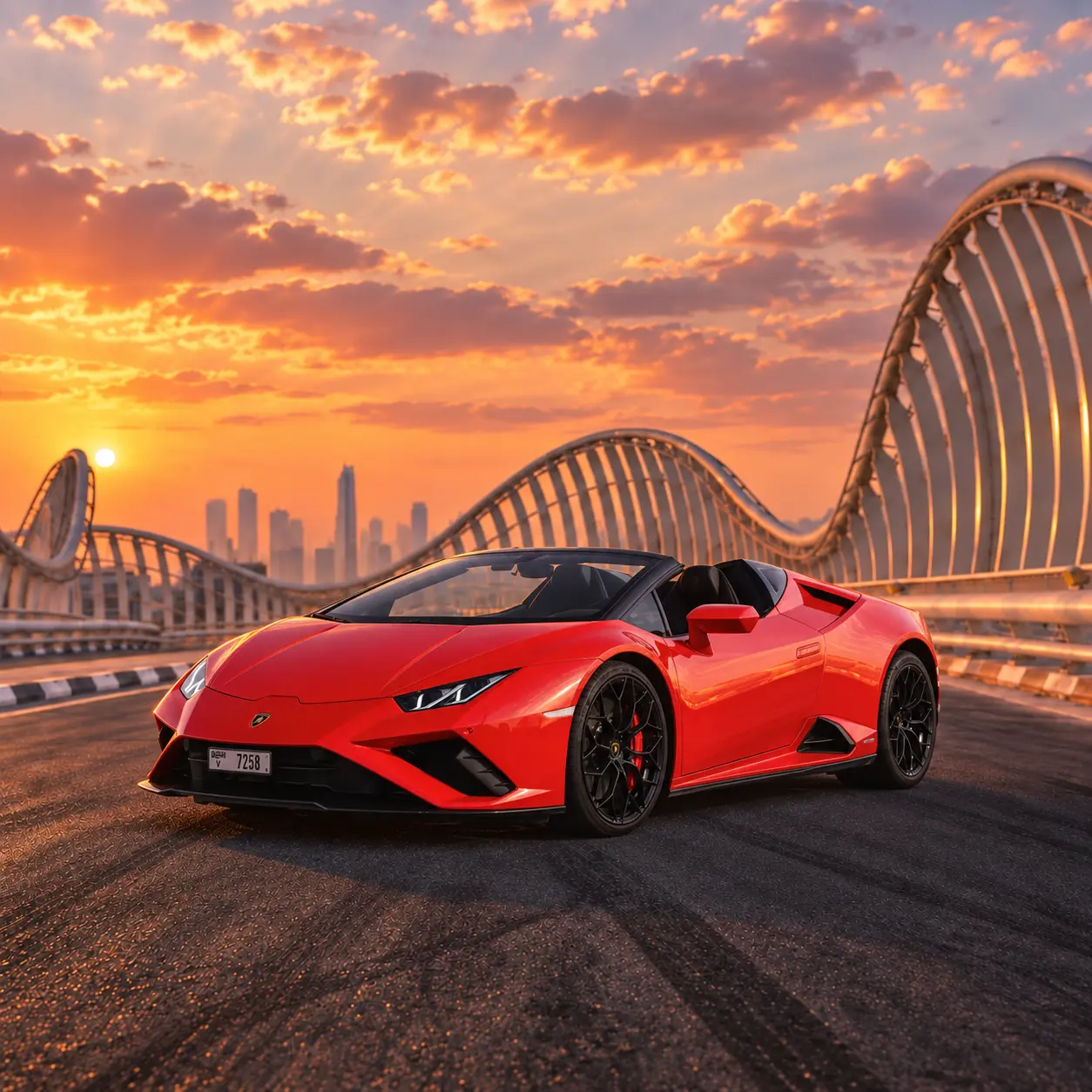 Lamborghini Huracan Evo Spyder Red rental in Dubai