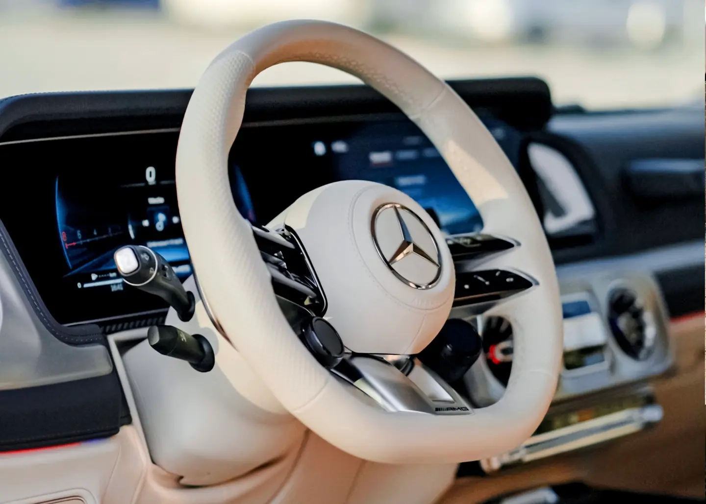 Beige Mercedes G63 Rental Dubai