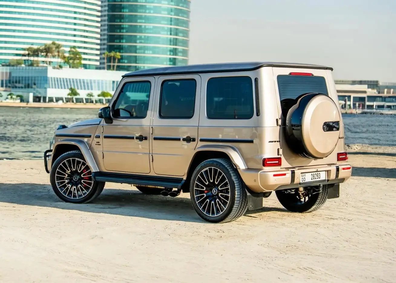 Beige Mercedes G63 Rental Dubai