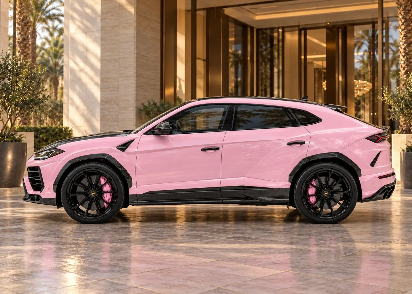 Pink Lamborghini Urus Rental Dubai