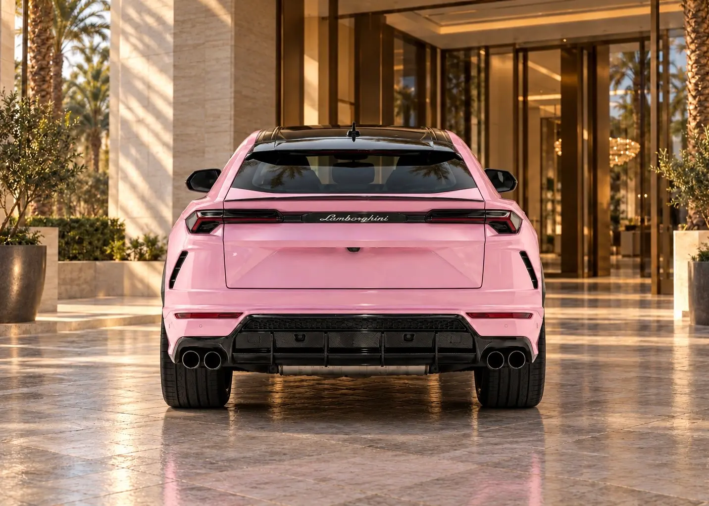Pink Lamborghini Urus Rental Dubai