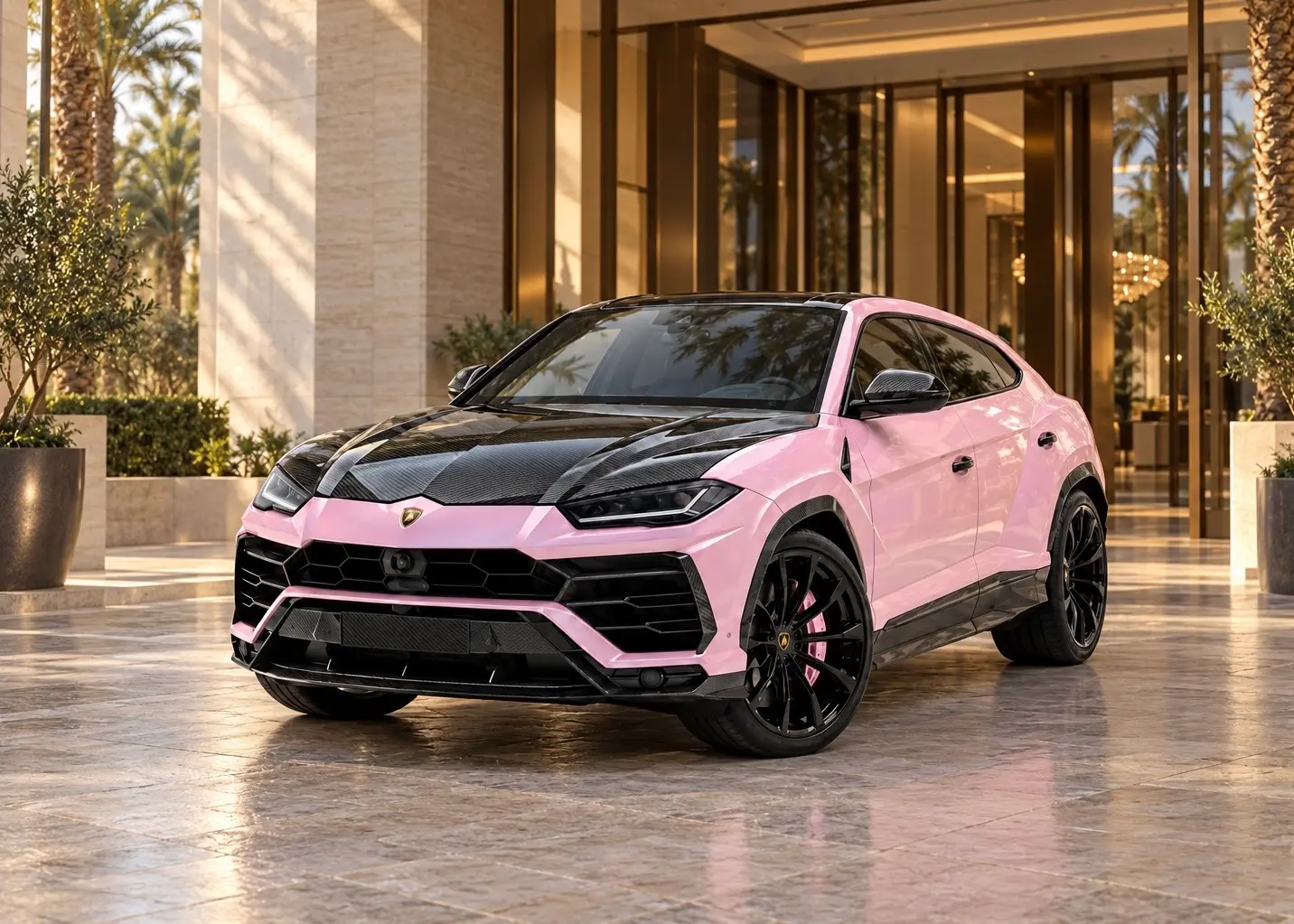 Pink Lamborghini Urus Rental Dubai