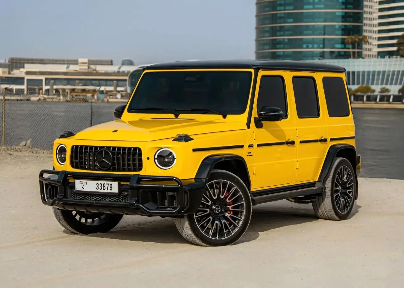 Yellow Mercedes G63 Rental Dubai