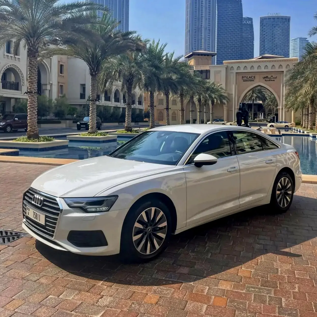 White Audi A6 rental in Dubai