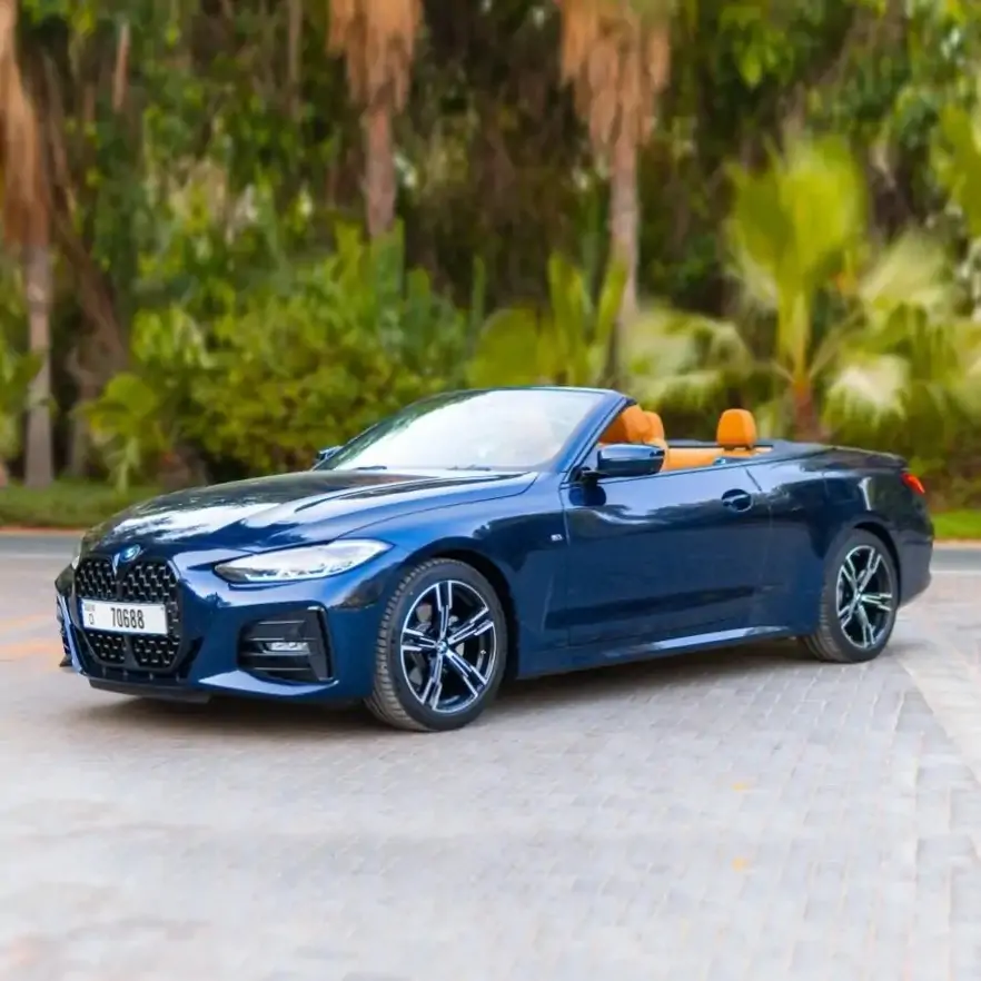 Blue BMW 430i rental in Dubai