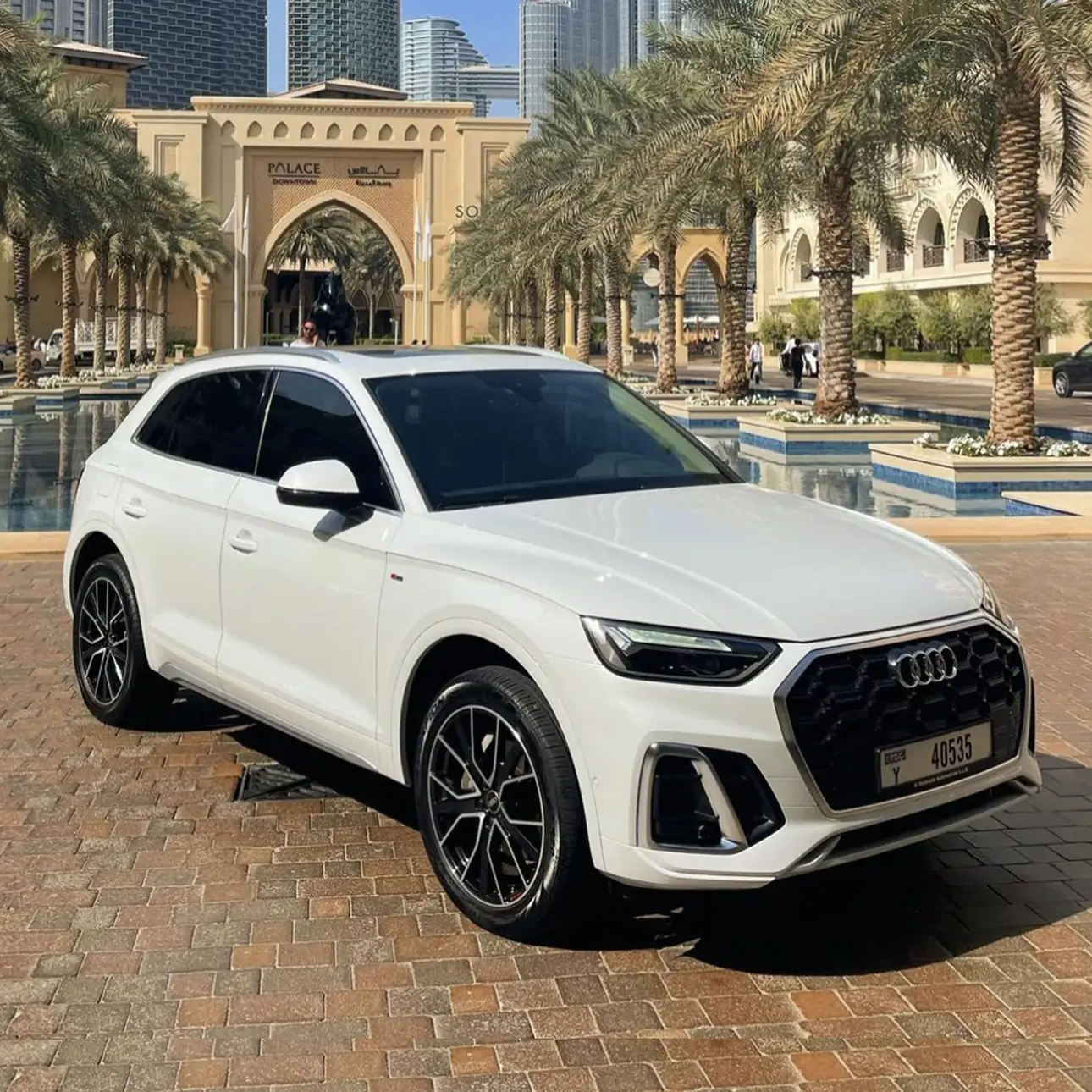 White Audi Q5 rental in Dubai