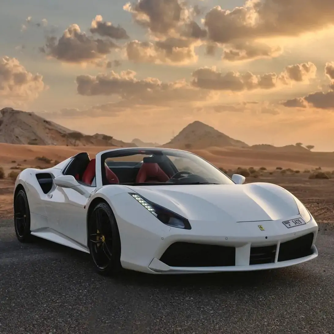 Ferrari 488 Spider White Rental in Dubai