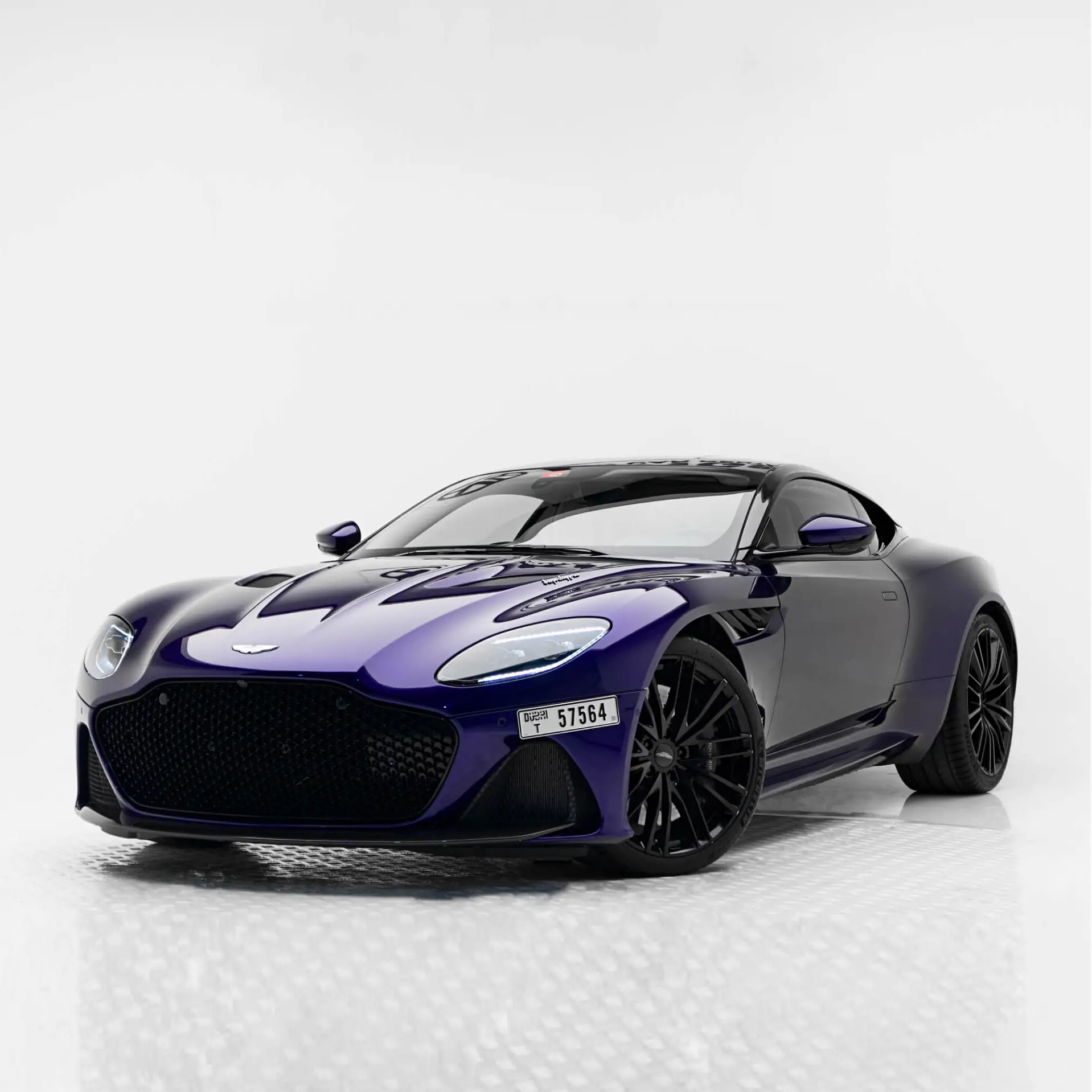 Purple Aston Martin DBS Superleggera rental in Dubai