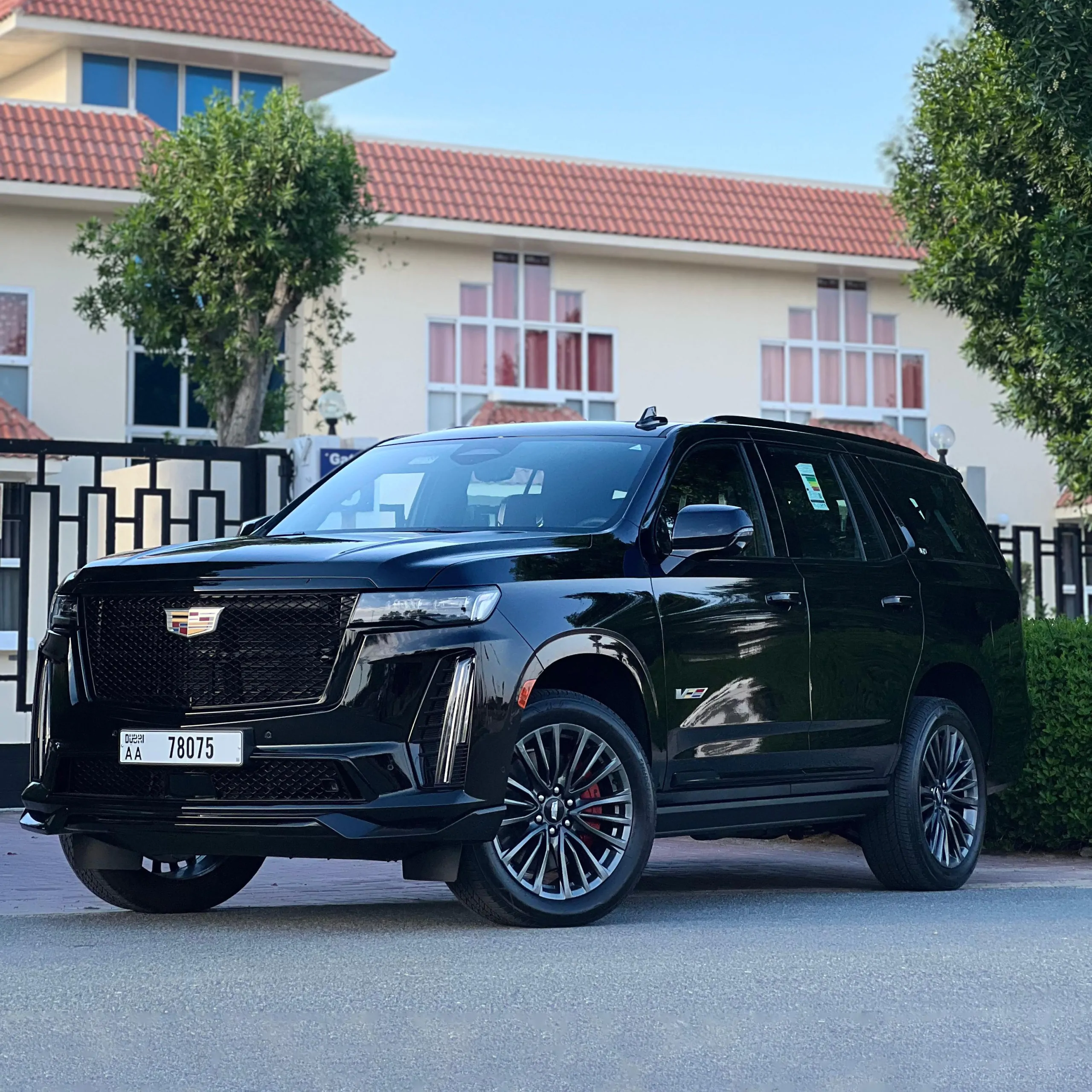 Black Cadillac Escalade V rental in Dubai